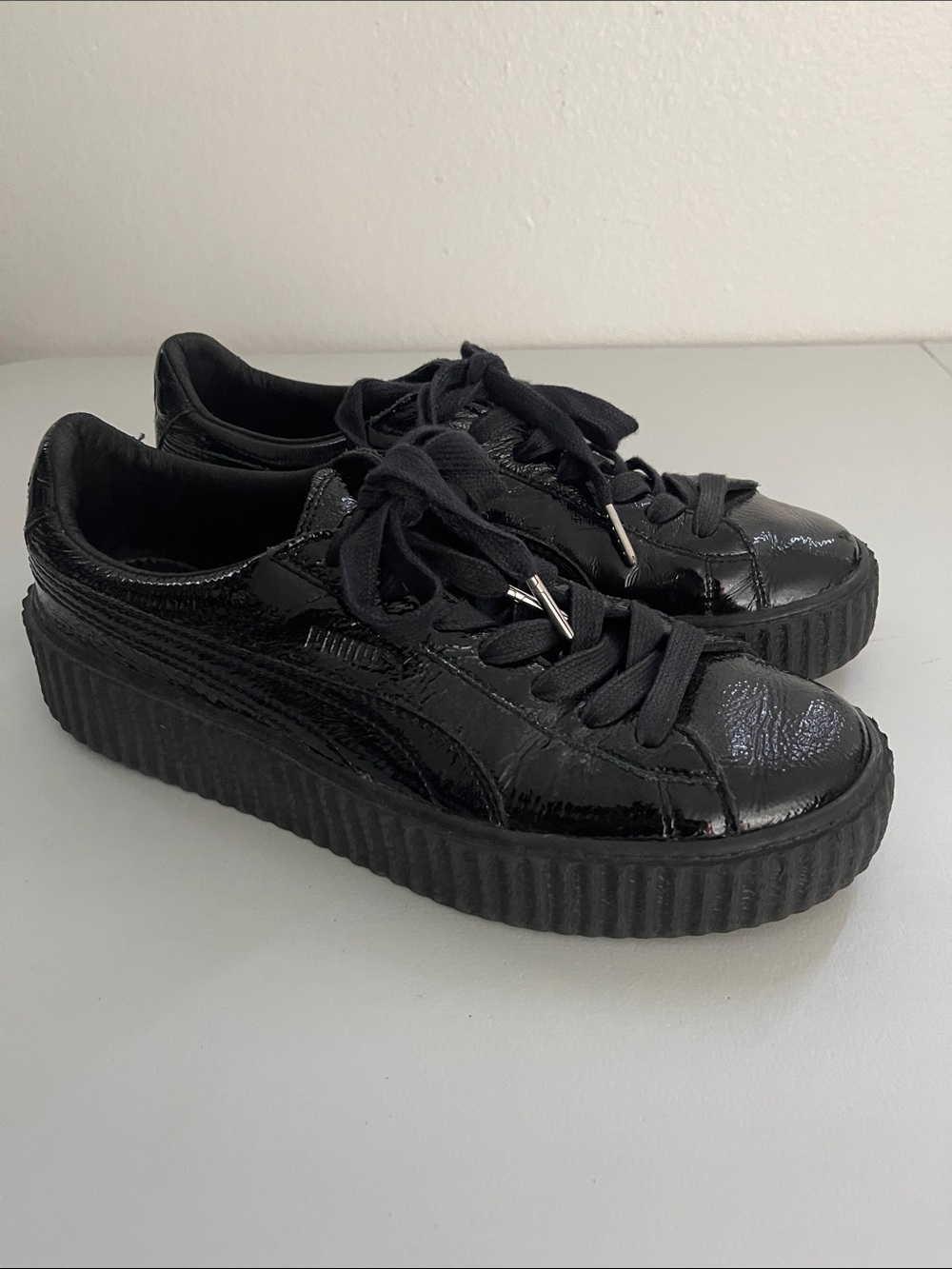 FENTY PUMA Creeper Wrinkled  Patent Leather Sneakers Size 9.5